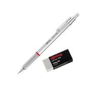 rOtring Rapid Pro Precision Pencil 0.7 Silver 1904256 + borrador