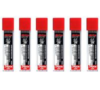 rOtring Recambios de plomo para lápices mecánicos (0,7 mm, 2B, superpolímero, fuerte, para lápices mecánicos, 144 minas en total, paquete de 6 tubos