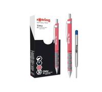 rOtring Tikky - Bolígrafos pastel | Tinta azul | Punta mediana (1.0 mm) | Rosa té | 12 unidades con 1 recambio adicional para bolígrafo