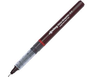 rOtring Tikky Graphic - Forro fino desechable de tinta negra de 0,3 mm, paquete de 2