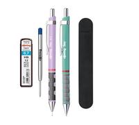 rOtring Tikky - Juego de bolígrafo y portaminas pastel | Tinta azul (M) | HB 0,7 mm | Orquídea y azul mar | Estuche de terciopelo + recambios