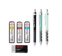 rOtring Tikky - Juego de portaminas pastel | HB 0,34 mm, 0,5 mm, 0,7 mm, borrador + recambios, 40 unidades