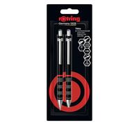 Rotring Juego de portaminas y bolígrafo Tikky | Mina HB, 0,5 mm | Punta media | Cuerpo negro | Ligero con empuñadura de goma