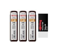 rOtring Tikky - Minas de lápiz de 1,0 mm HB - S0312700 | 36 minas con goma de borrar Tikky 30