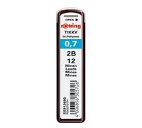 rOtring Tikky minas de recambio para portaminas de 0.7 mm, 2B, 10 paquetes (120 minas)