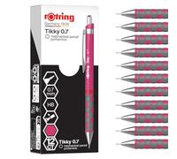 rOtring Tikky Portaminas | HB 0,7 mm | Cuerpo magenta (rosa) | Ligero con agarre de goma | 12 piezas