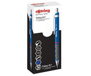 rOtring Tikky - Portaminas HB de 0,70 mm, cuerpo azul, caja de 12
