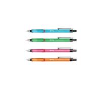 rOtring Visuclick - Juego de portaminas, 4 colores (naranja, azul, verde, rosa) - Lápices recargables automáticos 2B de 0.7 mm para dibujar, escribir, escuela y oficina