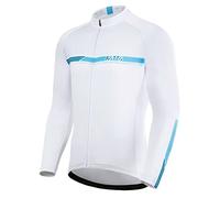 ROTTO Maillot Ciclismo Hombre Camiseta Ciclismo Manga Larga con Bolsillo Traseros Serie de Rayas
