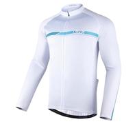 ROTTO Maillot Ciclismo Hombre Camiseta Ciclismo Manga Larga con Bolsillo Traseros Serie de Rayas