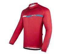ROTTO Maillot Ciclismo Hombre Camiseta Ciclismo Manga Larga con Bolsillo Traseros Serie de Rayas