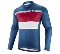 ROTTO Maillot Ciclismo Hombre Camiseta Ciclismo Manga Larga con Bolsillo Traseros Serie de Rayas