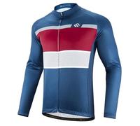 ROTTO Maillot Ciclismo Hombre Camiseta Ciclismo Manga Larga con Bolsillo Traseros Serie de Rayas