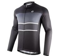 ROTTO Maillot Ciclismo Hombre Camiseta Ciclismo Manga Larga con Bolsillo Traseros Serie de Rayas