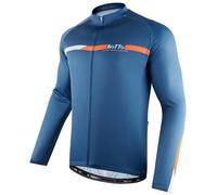 ROTTO Maillot Ciclismo Hombre Camiseta Ciclismo Manga Larga con Bolsillo Traseros Serie de Rayas