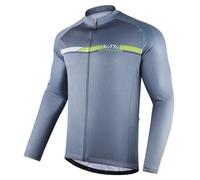 ROTTO Maillot Ciclismo Hombre Camiseta Ciclismo Manga Larga con Bolsillo Traseros Serie de Rayas