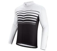 ROTTO Maillot Ciclismo Hombre Camiseta Ciclismo Manga Larga con Bolsillo Traseros Serie de Rayas