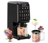 ROTTOGOON Heladera con 3 vasos, 10 programas para helados, sorbetes, gelato y yogurt congelado, opción de sabor, 2 en 1, máquina de helado suave para el hogar con función Mix In y programa de limpieza