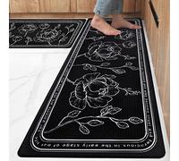 ROTTOGOON Juego de 2 tapetes de Cocina Acolchados antifatiga de 17 x 47 Pulgadas + 17 x 29 Pulgadas, tapete de Cocina Antideslizante e Impermeable, tapetes de Cocina cómodos de PVC