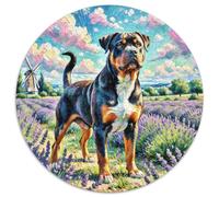 Rottweiler 1000 Piezas Rompecabezas Perro Animal Rompecabezas Redondo para Adultos Y Niños Regalos Originales Juegos De Puzzle para Aliviar El Estrés 1000pcs (67.5x67.5cm)