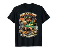 Rottweiler Bebiendo café Helado en un Columpio DIGOR Camiseta