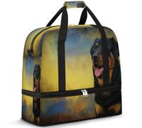 Rottweiler - Bolsa de viaje para perros para mujeres y hombres, diseño de perro animal, bolsa de gimnasio, bolsa de fin de semana, bolsa de mano con compartimento para zapatos, multicolor