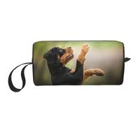 Rottweiler Bosque Mascotas Cachorro Perros Bokeh, Bolsa de Maquillaje Bolsa de cosméticos Bolsa de artículos de tocador de Viaje portátil Bolsa de Maquillaje