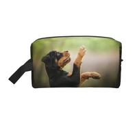 Rottweiler Bosque Mascotas Cachorro Perros Bokeh, Bolsa de Maquillaje Bolsa de cosméticos Bolsa de artículos de tocador de Viaje portátil Organizador de Bolsa de Maquillaje