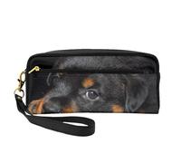 Rottweiler Cachorros Mascotas Perros Rottweiler Pequeños, Bolsa de Maquillaje Bolsa de cosméticos Bolsa de Aseo de Viaje portátil Estuche de Cuero para Mujeres y niñas
