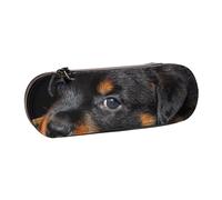 Rottweiler Cachorros Mascotas Perros Rottweiler Pequeños, Estuche para lápices Estuche para lápices de cuero de PU Estuche para lápices de gran capacidad Estuche para lápices Bolsa de cosméticos