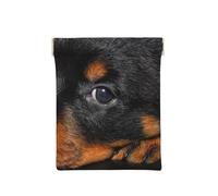 Rottweiler Cachorros Mascotas Perros Rottweiler Pequeños, Squeeze Top Wallet Bolsa de Almacenamiento para Mujer Monedero pequeño Bolsa de Cambio