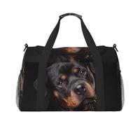Rottweiler: cariñoso, Seguro de sí Mismo y Leal.,Bolsas Deportivas, Bolsos de Viaje Deportivos Cruzados de Mano, Bolsas de Viaje de Gran Capacidad para Mujeres y Hombres.