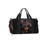 Rottweiler: cariñoso, Seguro de sí Mismo y Leal.,Bolso Deportivo Bandolera de Mano, Bolsa de Deporte, Bolsa de Viaje de Gran Capacidad para Mujeres y Hombres.