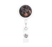 Rottweiler: cariñoso, seguro de sí mismo y leal.,Portatarjetas retráctil, portatarjetas enrollable con clip para identificación y pinza de cocodrilo.