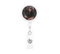 Rottweiler: cariñoso, seguro de sí mismo y leal.,Portatarjetas retráctil, portatarjetas enrollable con clip para identificación y pinza de cocodrilo.
