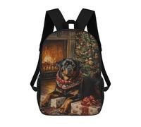 Rottweiler Christmas Portrait Christmas Tree Dog Print Mochila Escolar Infantil Impresa En 3D Para Niños, Mochila De Viaje De Alta Capacidad, Bolsas Para Libros, Mochila Escolar Infantil 17inch