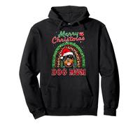 Rottweiler Christmas Santa Hat Dog Mom Boho Rainbow Xmas Sudadera con Capucha