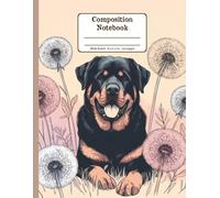 Rottweiler Days with Dandelion Whispers Floral Wide Ruled Paper Composition Notebook: Rottweiler Dandelion Flowers Floral Diary Journal Notebook for Dog Lovers; 8.5x11 inch with 120 Lined Page