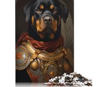Rottweiler Dog Warrior Puzzle Imposible,desafío para Adultos Entretenimiento Creativo 1000 Piezas Obra De Arte De Juego De para Adultos Y Niños Mayores De 12 Años 1000pcs (40x28cm)