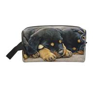 Rottweiler Dormir Perros Mascotas Cachorros Pequeños, Bolsa de Maquillaje Bolsa de cosméticos Bolsa de artículos de tocador de Viaje portátil Organizador de Bolsa de Maquillaje