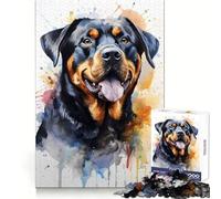 Rottweiler en Acuarela, Rompecabezas difícil para Adultos, 1000 Piezas, Juguete Intelectual, Tiempo Acogedor, Corte de Calidad, (50x75cm)