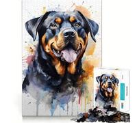 Rottweiler en Acuarela, Rompecabezas difícil para Adultos, 1000 Piezas, Juguete Intelectual, Tiempo Acogedor, Corte de Calidad, (50x75cm)