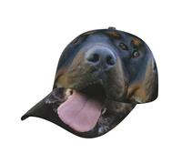 Rottweiler - Gorra de béisbol con papel tapiz, ajustable, para mujer, hombre, estilo gorro, entrenamiento, actividades al aire libre, verano, color negro