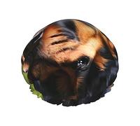 Rottweiler - Gorro de ducha reutilizable con estampado de doble capa, mantiene el cabello seco, se adapta a todas las cabezas