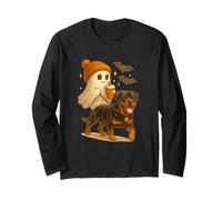 Rottweiler Halloween Ghost Walking Rottweiler Dog Manga Larga