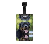 Rottweiler - Juego de etiquetas de equipaje para papel pintado, identificadores de identificación seguros para viajes, cruceros, maletas y mochilas, etiquetas de PVC robustas