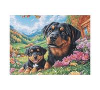Rottweiler Lindo Puzzle 500 Piezas Educativo Familiar Animal Pet Doll Rompecabezas 3D para Toda La Familia Aliviar Estrés Decoración Hogar Portátil 500 PCS