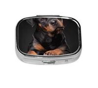 Rottweiler Loving Confident and Loyal - Pastillero con 2 compartimentos, organizador portátil