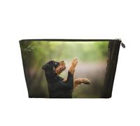 Rottweiler Mascotas Cachorro Perros Bokeh, Bolsa de Maquillaje Bolsa de cosméticos Bolsa de artículos de tocador de Viaje portátil Bolsa de artículos de tocador