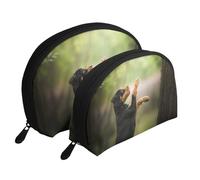 Rottweiler Mascotas Cachorro Perros Bokeh, Bolsa de Maquillaje de Concha, Monedero pequeño para Mujer, Bolsa de artículos de tocador, Bolsa de cosméticos, 2 Piezas